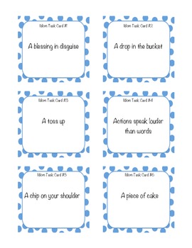 Idiom Task Cards by Inspire Dream Create | TPT