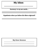 Idiom Worksheet Drawing Out