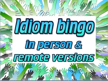 Preview of Idiom bingo (in person and remote versions)