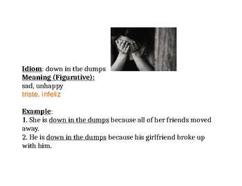 Down in the Dumps Idiom