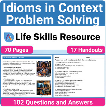 Preview of Problem Solving Special Education Worksheets for Teaching Idioms in Context