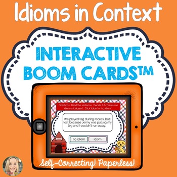 Preview of Idiom or Not an Idiom, Boom Cards™, Figurative Language, Reading Comprehension
