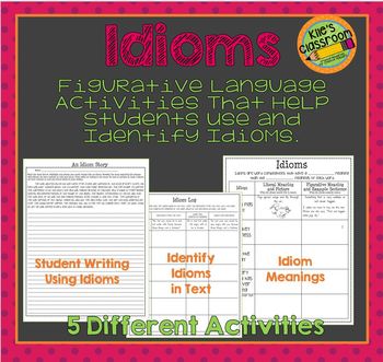 Preview of Idioms Figurative Language Notes and Writing Activities