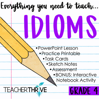 Preview of 4th Grade Grammar Unit: Idioms