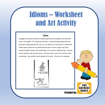 Preview of Idioms - Group Activity, Worksheet and Art Assignment