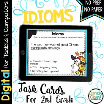 Preview of Idioms Activity 2nd Grade Figurative Language Google Slides Digital Resource