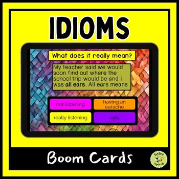 Preview of Idioms Digital Learning Activity Boom Cards