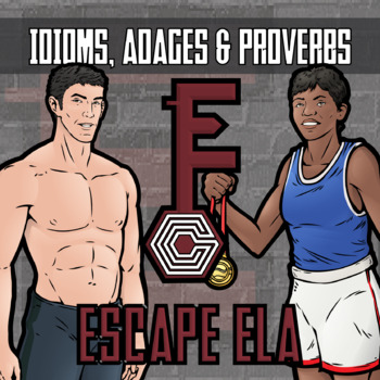 Preview of Idioms, Adages & Proverbs Escape Room Activity - Printable & Digital Game