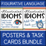Idioms BUNDLE Posters & Task Cards 3rd 4th Grade Figurativ