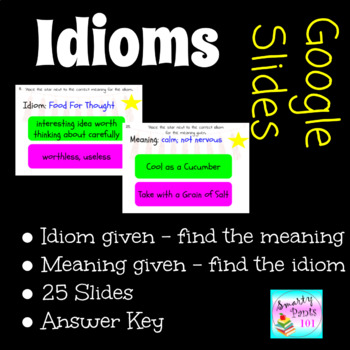 Preview of Idioms DIGITAL Google Slides  
