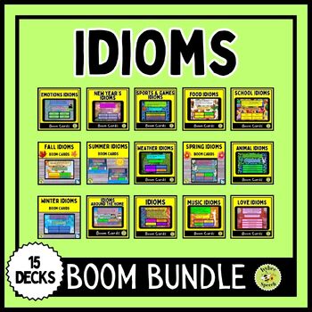 Preview of Idioms Digital Boom Cards Bundle