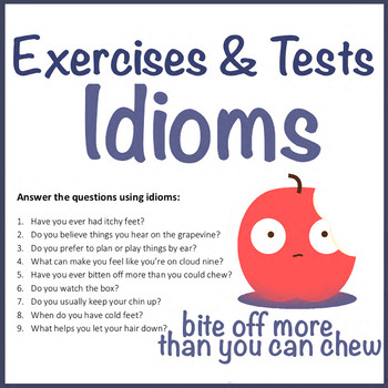 Preview of Idioms Exercises & Tests ESL