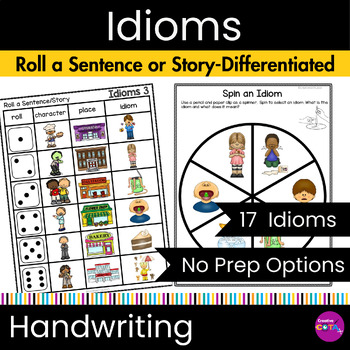 Preview of Idioms Figurative Language Writing Prompt Activities Roll a Silly Sentence