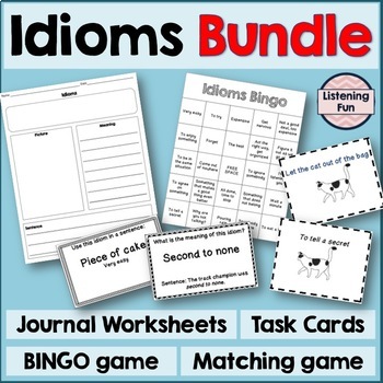 Preview of Idioms Games and Task Cards Bundle