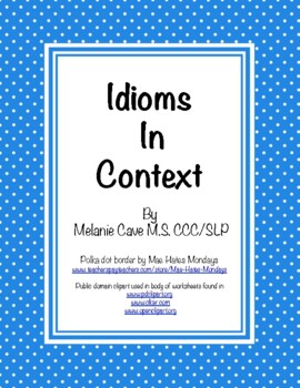 Preview of Idioms In Context