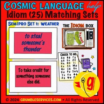 Preview of Idiom 25 Literary Device Matching Cards: WEATHER Figurative Language SEMiPRO SET