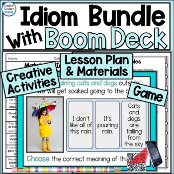 Preview of Idioms Lesson Plan, Worksheets, Activities and Digital Boom Deck Bundle
