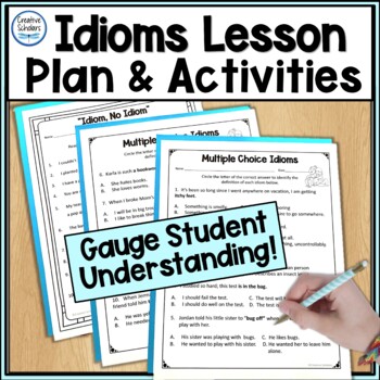 Preview of Idioms Lesson Plan and Activities