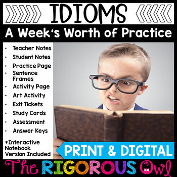 Preview of Idioms Lesson, Practice & Assessment | Print and Digital