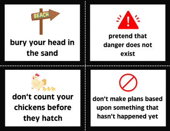 Preview of Idioms Matching Task Cards
