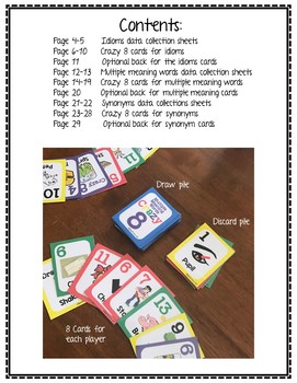 synonym Crazy 8 Printable Card Game by From The Hive
