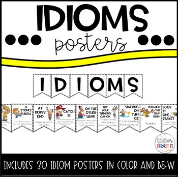 English Idioms Activities Posters, Classroom Decor