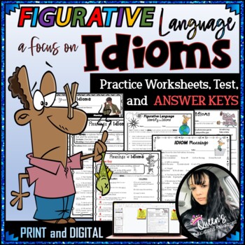 Preview of Figurative Language IDIOMS Worksheets (Print and Digital)