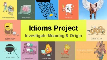 Preview of Idioms Project - Literal Image, Figurative Meaning, Origin Research, Create New
