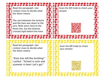 Preview of Idioms QR Codes Activity