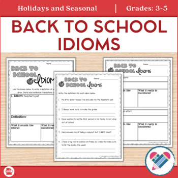 Preview of Idioms School Themed