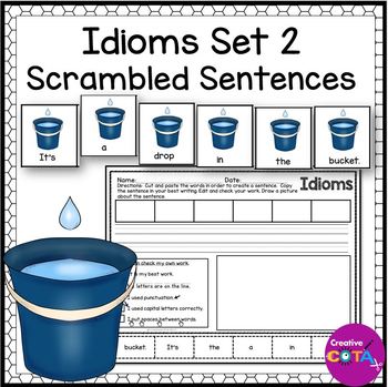 Preview of Occupational Therapy Idioms Scrambled Build a Sentence Writing Activities