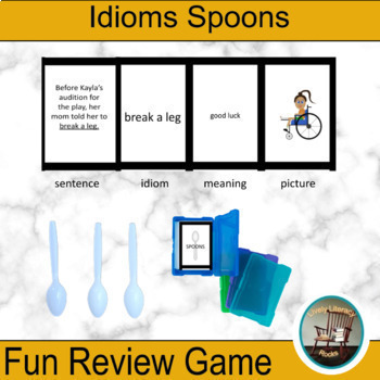 Preview of Idioms Spoons Game, Idioms Literacy Center, Idioms Review