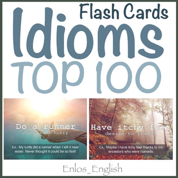Preview of Idioms TOP 100 Flash Cards with real photos Taboo ESL