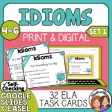 Idiom Task Cards - Set 1 | Print & Digital | Figurative Language Practice! |