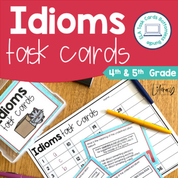 Preview of Idioms Task Cards Grades 4-5 I Google Slides and Forms
