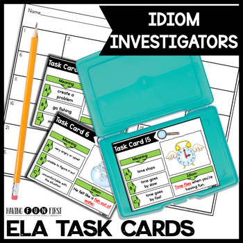 Preview of Idioms Task Cards Language Grammar Activities Center