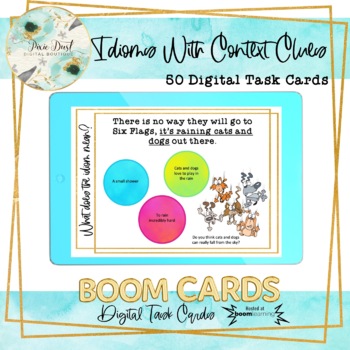 Preview of Idioms With Context Clues BOOM Cards – Speech Therapy Distance Learning