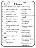 Idioms Worksheet Meaning of Idioms Idioms Practice What Id