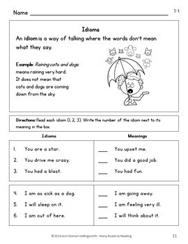 idioms for kids worksheets printables