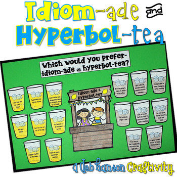 Preview of Idioms and Hyperboles Worksheets and Craftivity