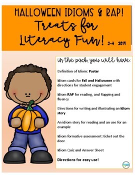 Preview of Fall and Halloween... Treats for Literacy Fun with Idioms