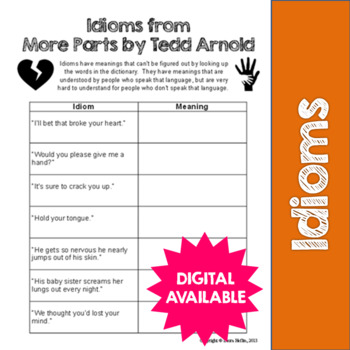 worksheet 3rd grade idiom Arnold Parts ELA from L.5 Idioms Common by More Tedd Core