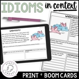 Idioms in Context Figurative Language Worksheets + BOOM CA