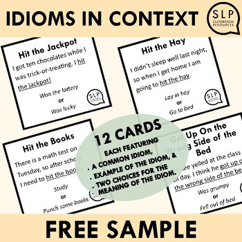 Preview of Idioms in Context for Speech Therapy Free Sample