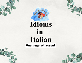 Preview of Idioms in Italian
