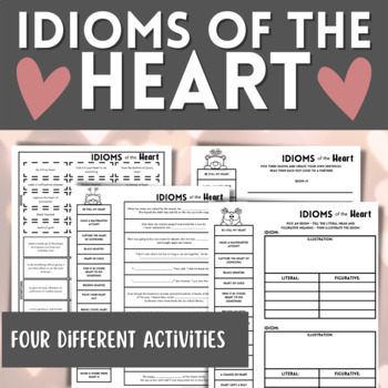 Preview of Idioms of the Heart Figurative Language Activity