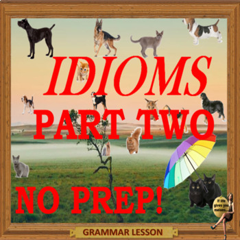 Preview of Idioms part two ESL, EFL, ELL adult conversation lessons