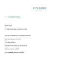 If Clauses / Conditionals (types +  exercises)