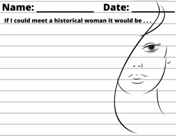 Preview of If I Could Meet A Historical Woman-Writing Prompt- Easel Worksheet
