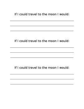 Preview of If I Could Travel To The Moon, Quick Write